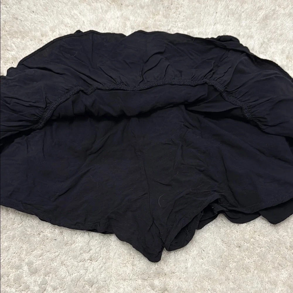 Black Ruffled Mini Skirt